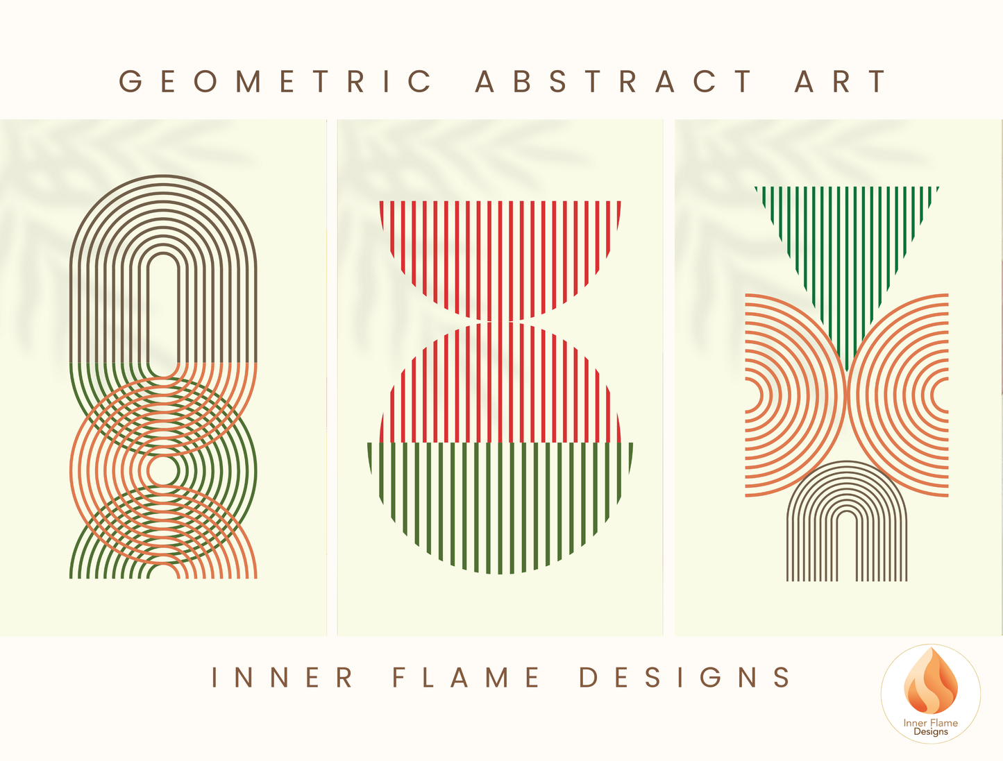 Spirited Geometric Artwork for Modern Home Design | Triptych Artwork